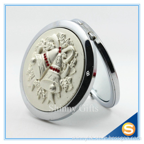 Pocket cosmetic mirror Portable Folding Magnifying Metal Make up Mirror Double Side Compact Mirror